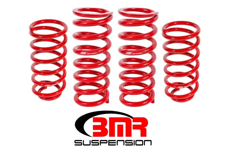 Bmr 79-04 Fox Mustang Lowering Spring Kit (Set Of 4) - Red 1