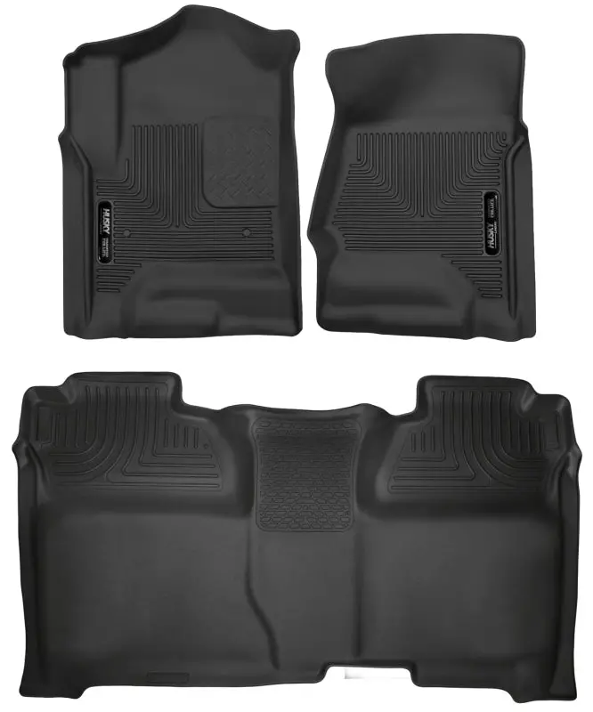 Husky Liners 14-18 Chevrolet Silverado Crew Cab X-Act Contour Front & Second Seat Floor Liners 1