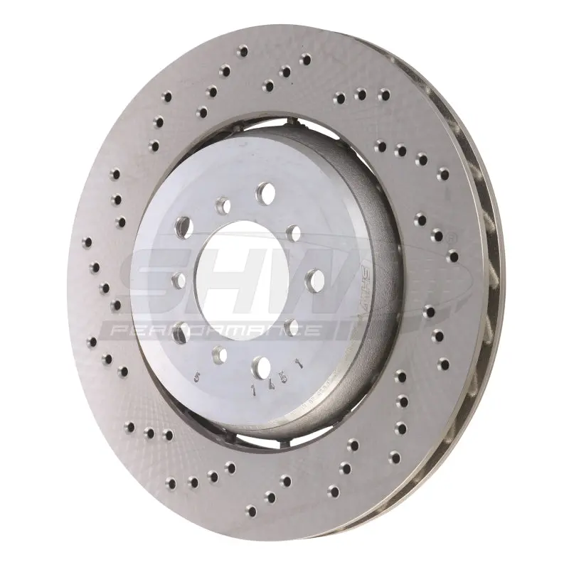 Shw 05-06 Bmw M3 3.2L Left Front Cross-Drilled Lightweight Brake Rotor (34112282445) 1