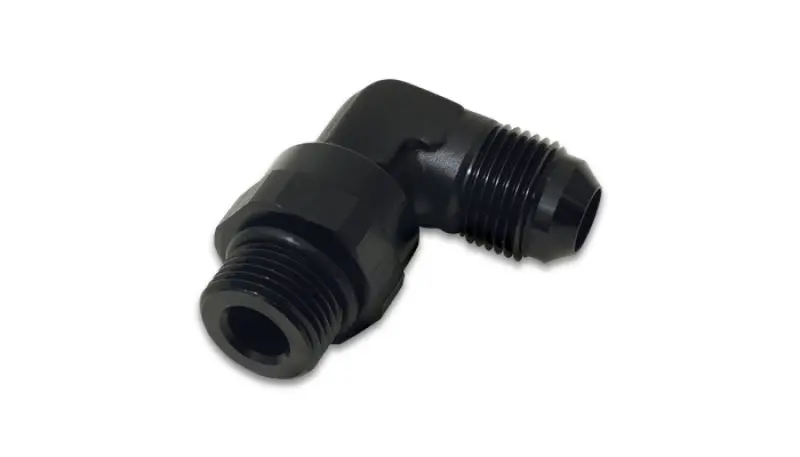 Vibrant -8An Male Flare To Male -10 Orb Swivel 90 Degree Adapter - Anodized Black 2