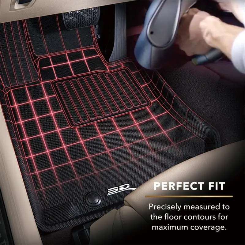 3D Maxpider 2018-2019 Tesla Model 3 Kagu 1St Row Floormat - Black 1