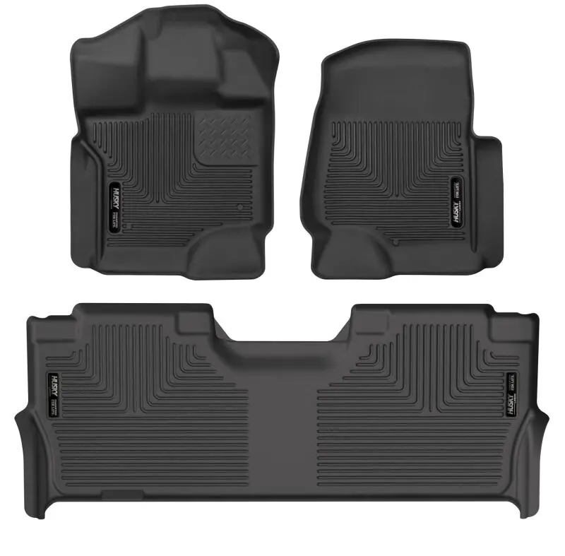 Husky Liners 21-23 Ford F-150 Cc Sc X-Act Contour Front & Second Row Seat Floor Liners - Black 1