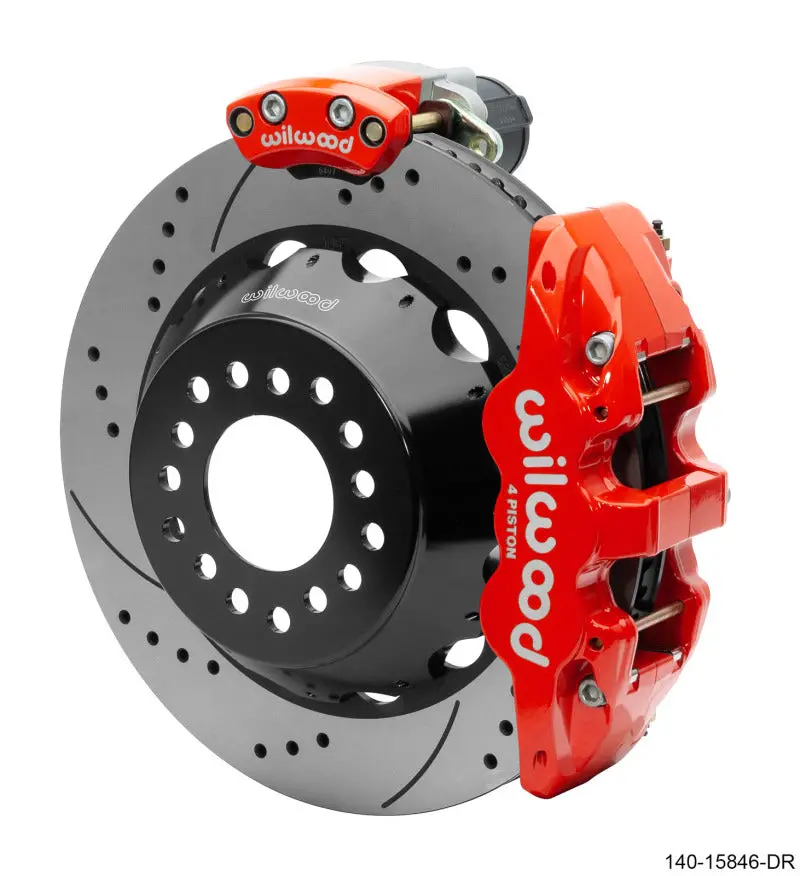 Wilwood Narrow Superlite 4R Rear P-Brk Kit Aero4 14In Rotor Big Ford New Style 2.5In Off - Srp Red 1