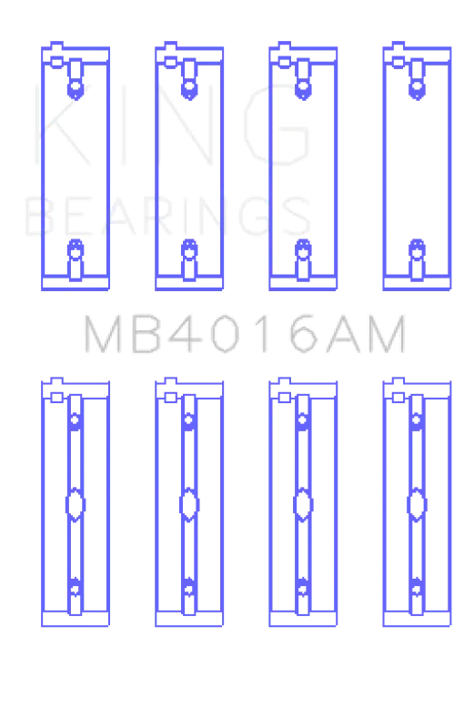 King Engine Bearings Mitsubishi 181Ci 3.0L 6G72 V6 Main Bearing Set - Size Std 2