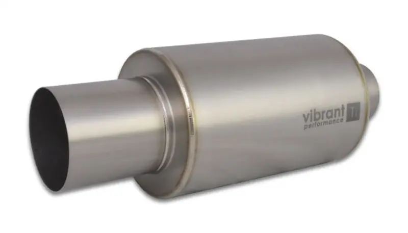 Vibrant Titanium Muffler W/Straight Cut Natural Tip 2.5In. Inlet / 2.5In. Outlet 2