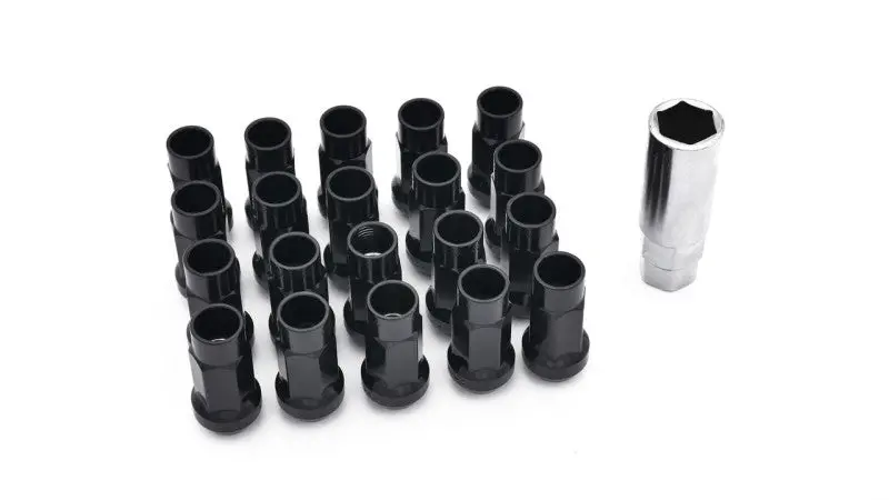 Isr Performance Steel 50Mm Open Ended Lug Nuts M12x1.25 - Black 1