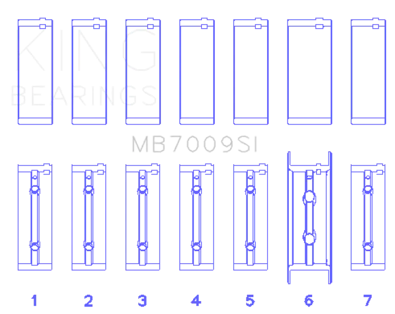 King Engine Bearings 89-15 Dodge Cummins Diesel 5.9L 6.7L Inline 6 Main Bearing Set - Size Std 2