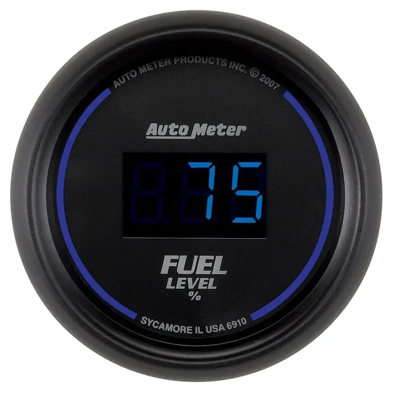 Autometer Cobalt Digital 52.4Mm Black Programmable Empty-Full Range Fuel Level Gauge 1