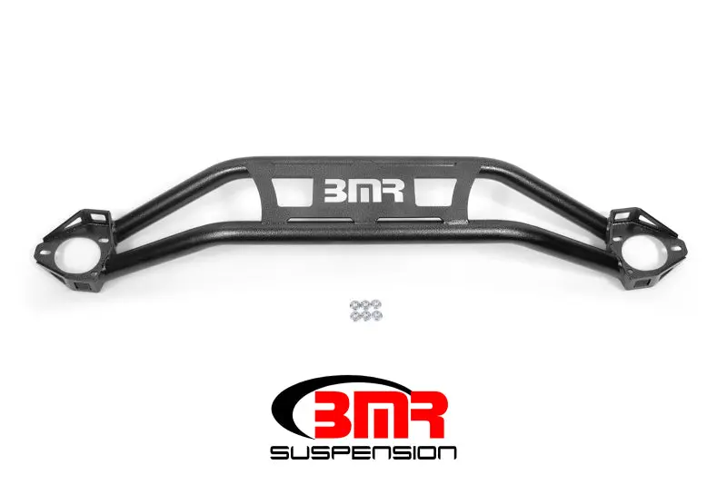 Bmr 08-18 Dodge Challenger Front Strut Tower Brace - Black Hammertone (Twin Tube Design) 1