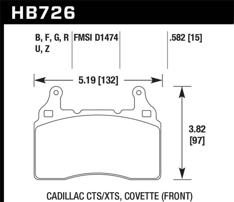 Hawk 10-17 Chevrolet Camaro Hp+ Compound Front Brake Pads 2
