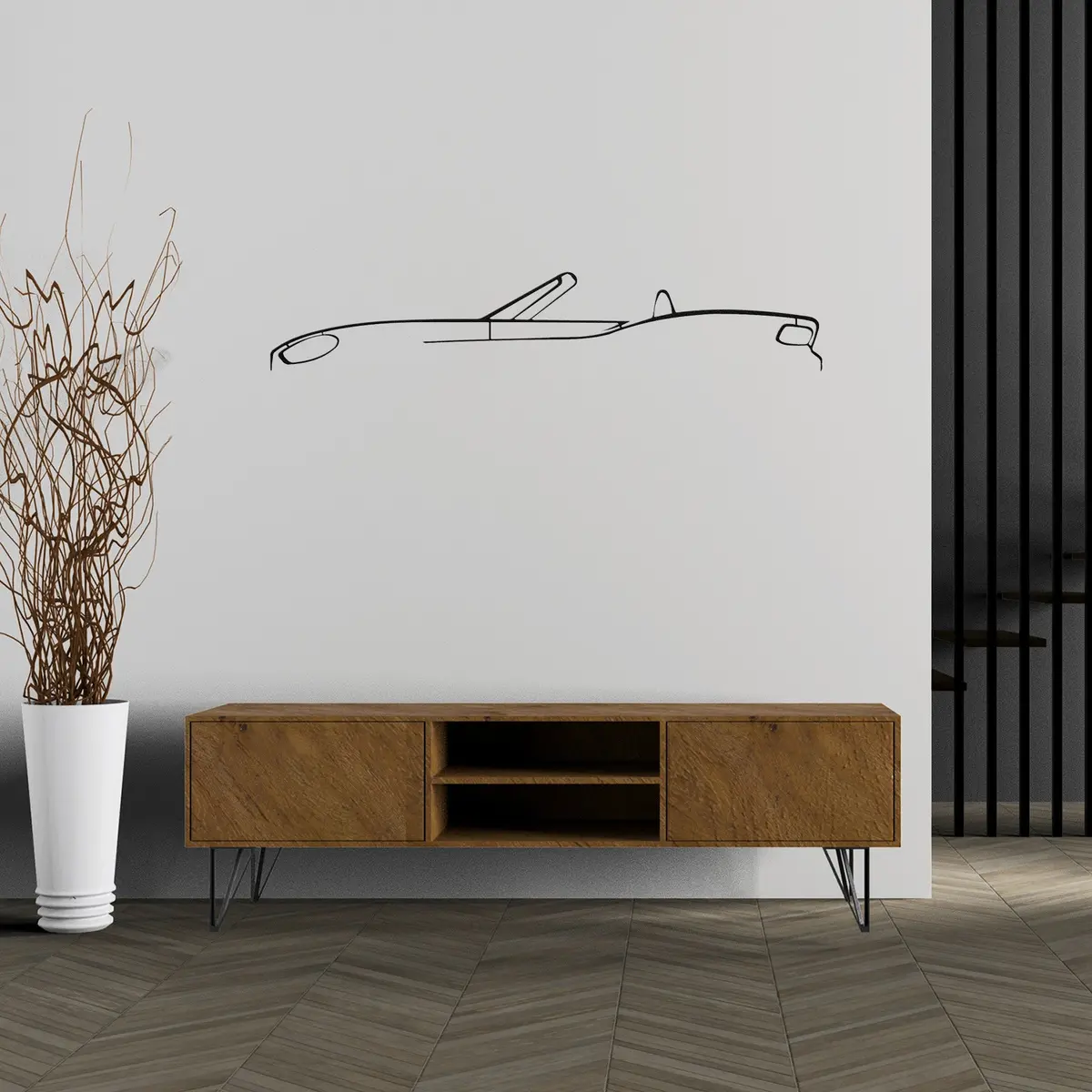 Fiat 124 Spider Metal Wall Art 1