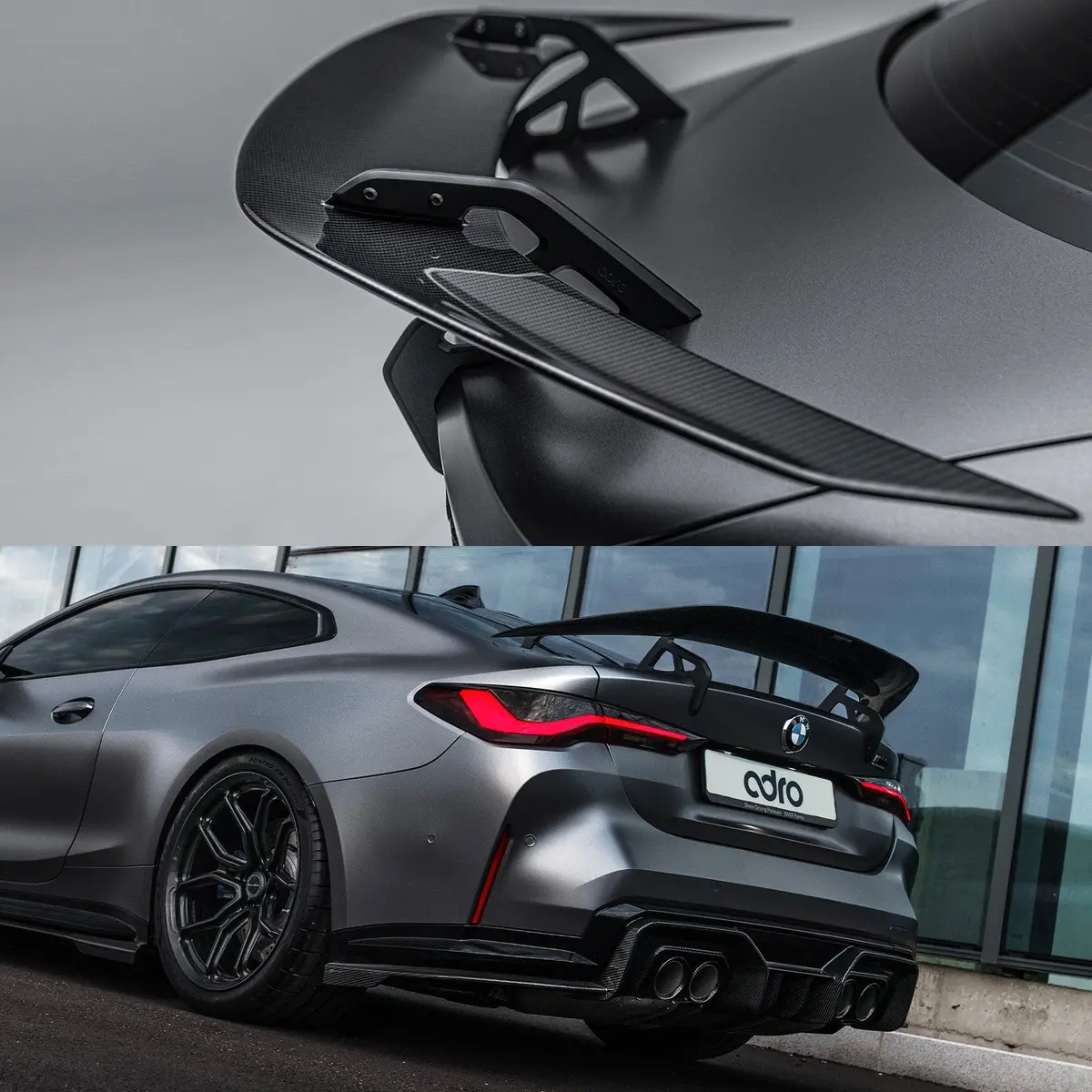 Bmw G82 M4 Prepreg Carbon Fiber At-S Swan Neck Wing - Adro 1