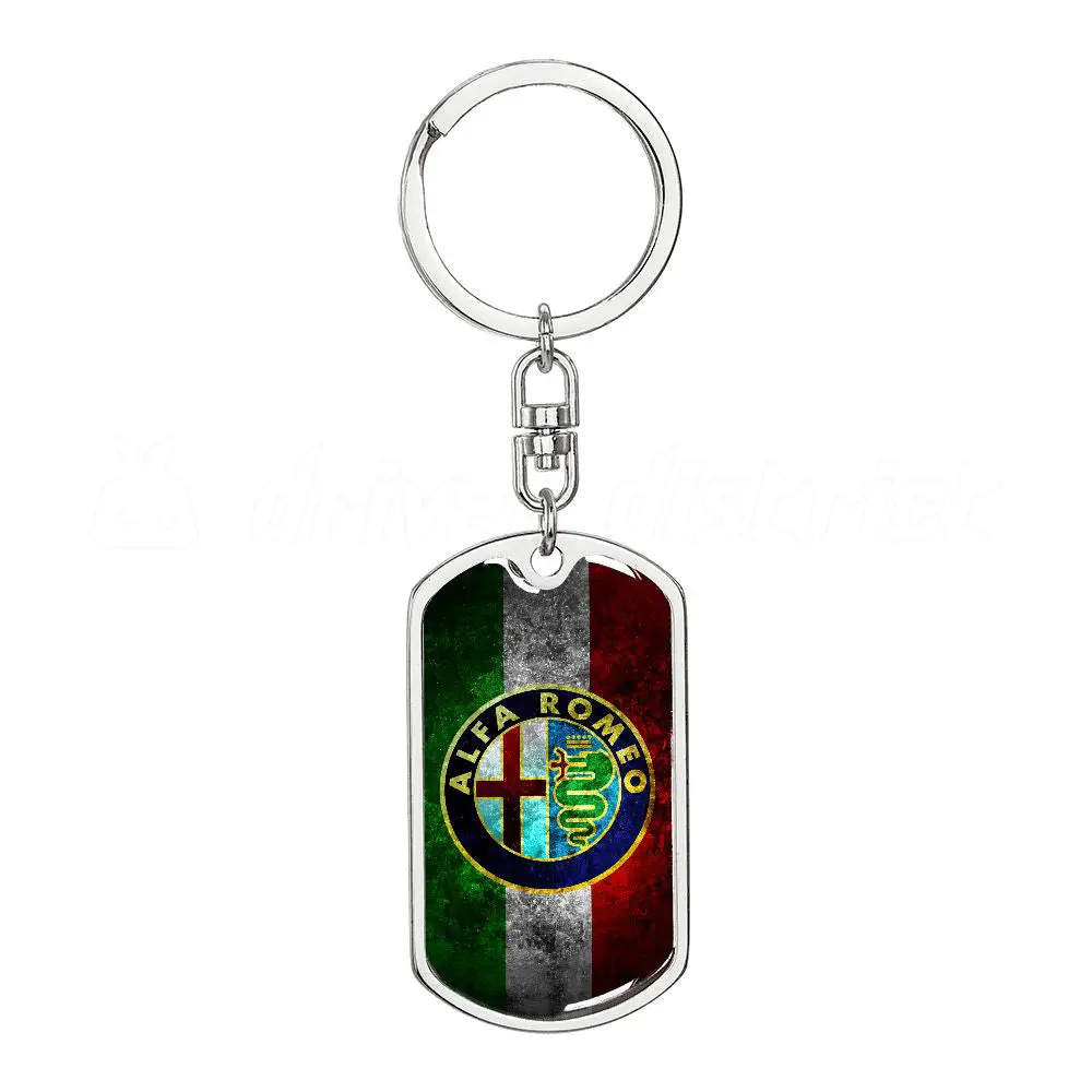 Alfa Romeo Italian Flag Keychain 1