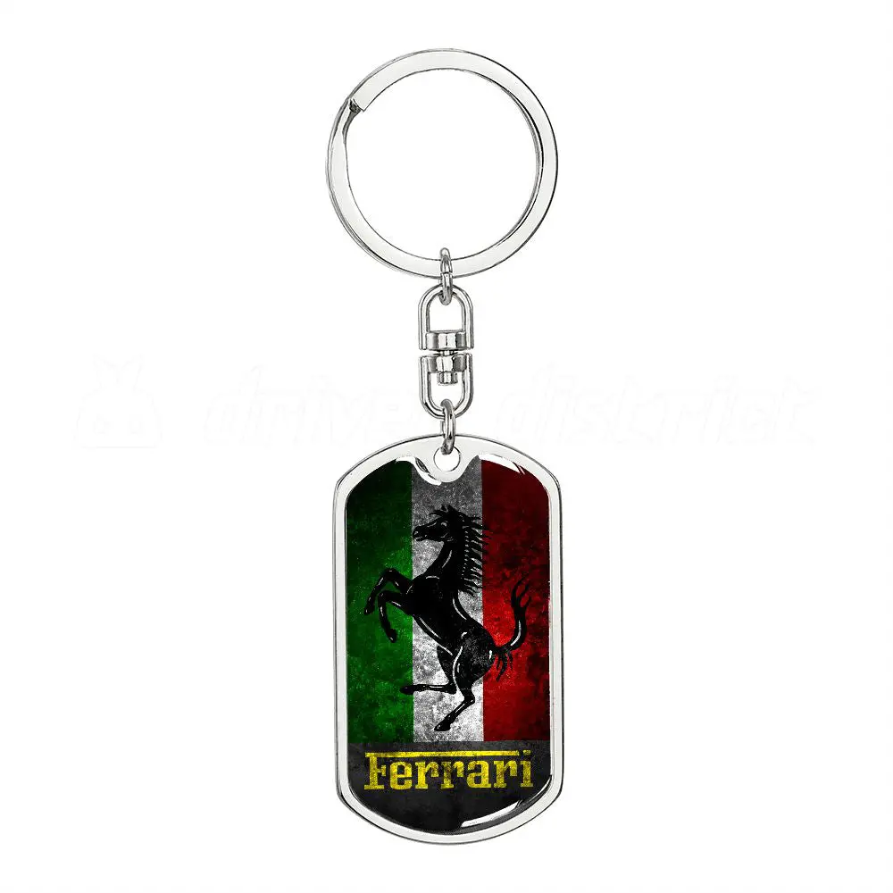 Italian Flag Ferrari Keychain 1