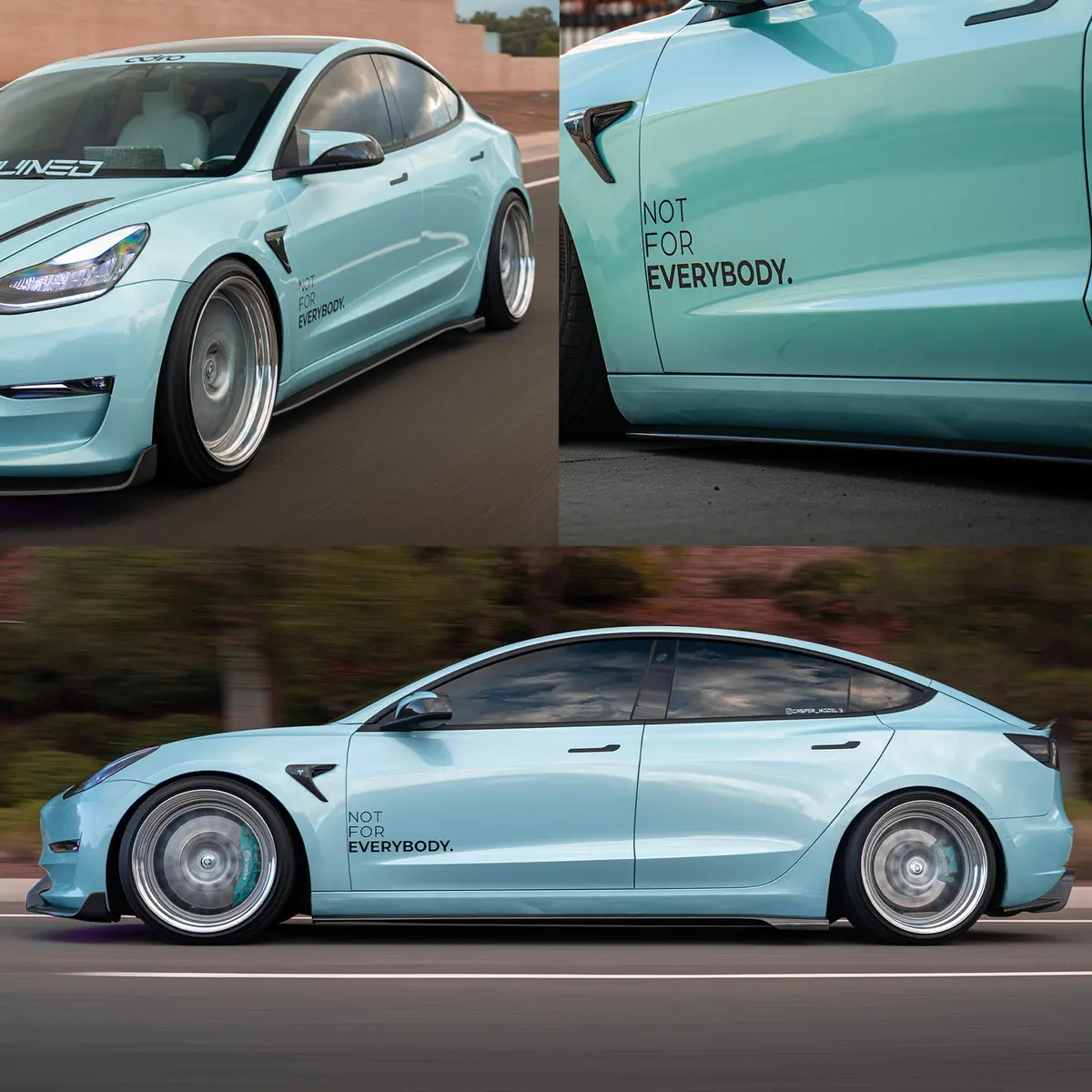 Tesla Model 3 Carbon Fiber Side Skirts V2 - Adro 2