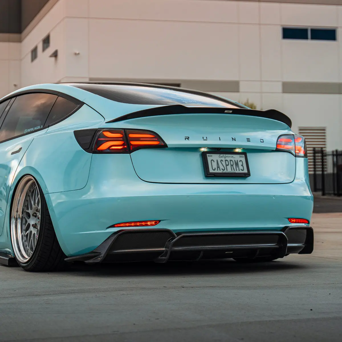 Tesla Model 3 Carbon Fiber Rear Diffuser V2 - Adro 1