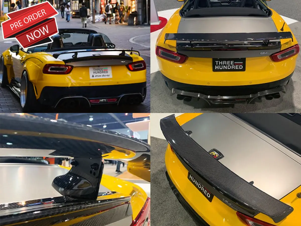 Three Hundred Fiat / Abarth 124 Spider Carbon Fiber Rear Wing Spoiler 1