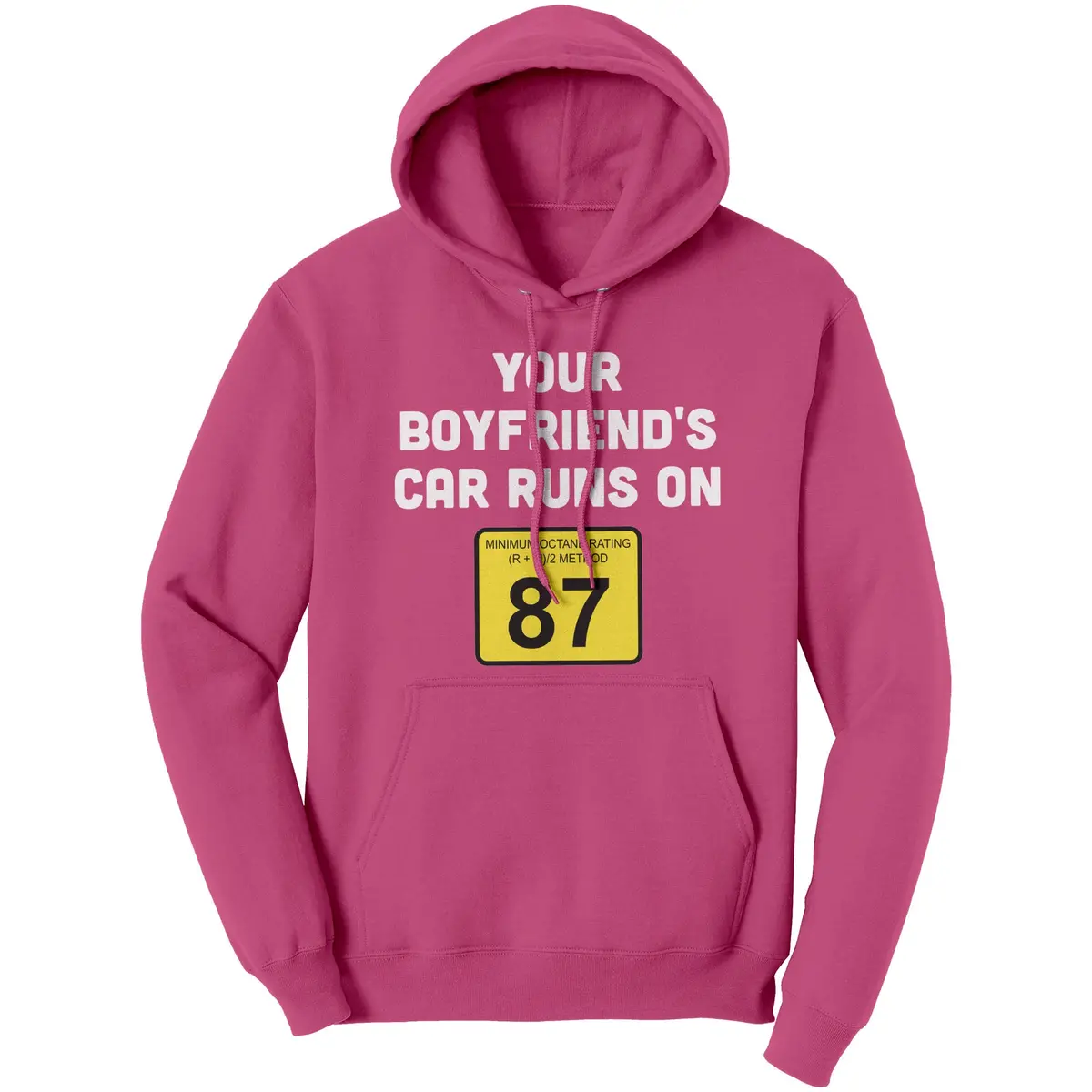'His Car Runs on 87' Casual Hoodie - Image 3