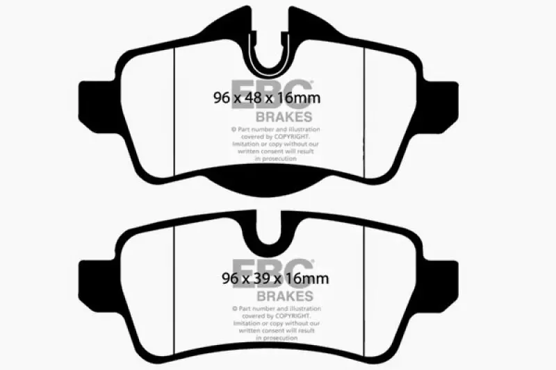 Ebc 07-14 Mini Hardtop 1.6 Yellowstuff Rear Brake Pads 1