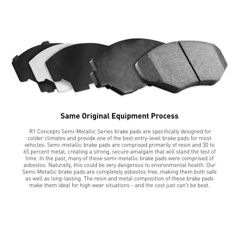 R1 Semi-Metallic Rear Brake Pads For 2002–2007 Alfa Romeo 147 (Mexican Market) 1