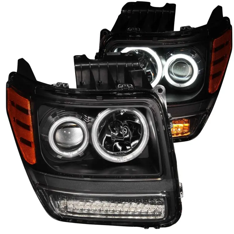 Anzo G2 Projector Headlights With Ccfl Halo Rings — Black Housing For 2007–2012 Dodge Nitro 1