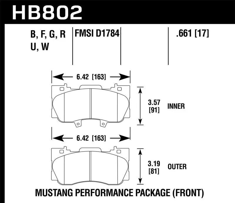 Hawk Dtc-70 Race Front Brake Pads For 2015–2017 Ford Mustang Gt – Track-Optimized Friction Material 1