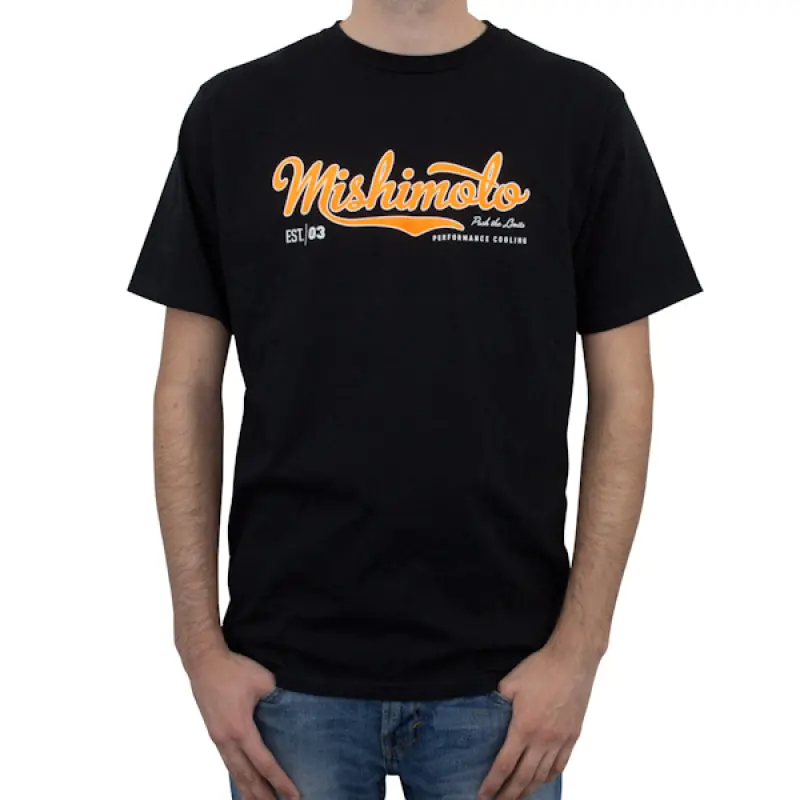 Mishimoto Men’S Athletic Black T-Shirt – Script Logo Design, Size X-Large 1