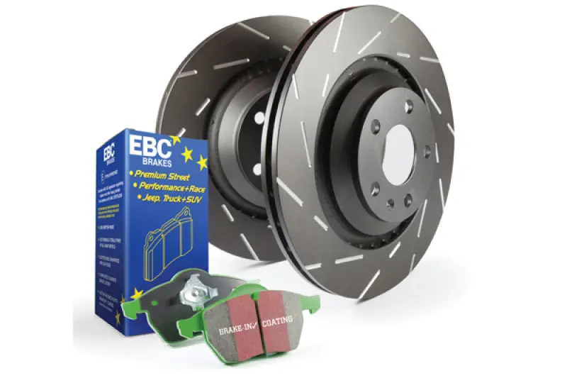 Ebc S2 Brake Upgrade Kit – Greenstuff Pads With Usr Drilled And Slotted Rotors 1