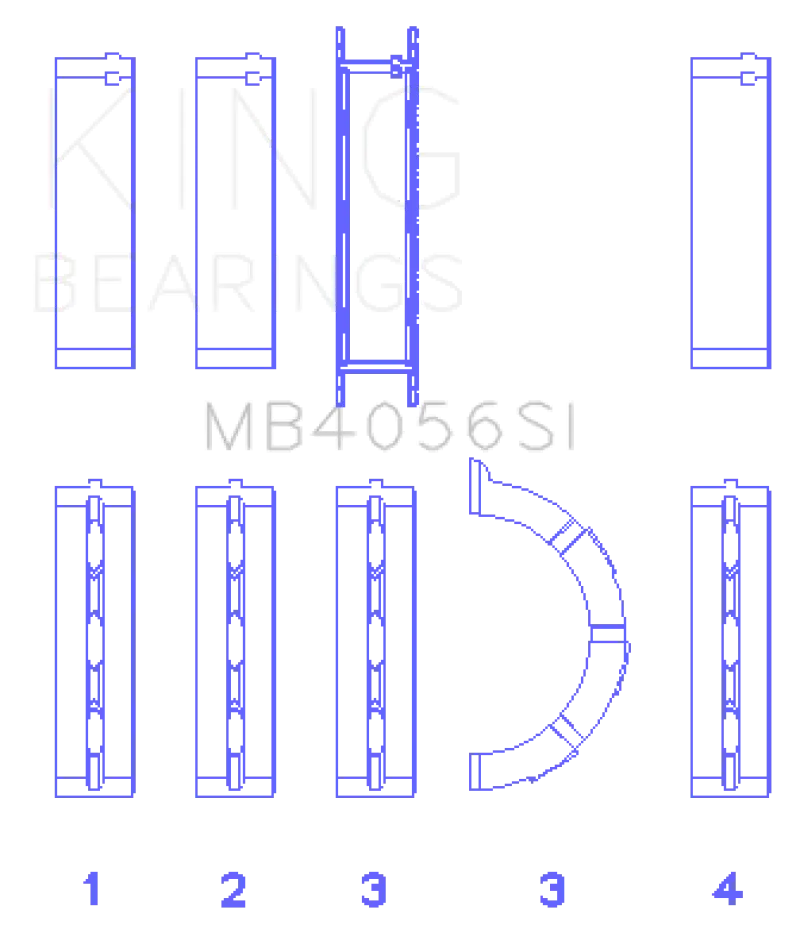 King Main Bearing Set – Precision Fit For 1997–2007 Ford 2.5L/2.9L/3.0L Engines (0.25Mm Size) 1