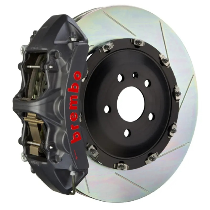 Brembo Front Big Brake Kit For 2008–2010 Dodge Challenger V8 (Non-Awd/Srt-8) – 6-Piston Calipers, 380X34Mm Two-Piece Slotted Rotors, Black Finish 1