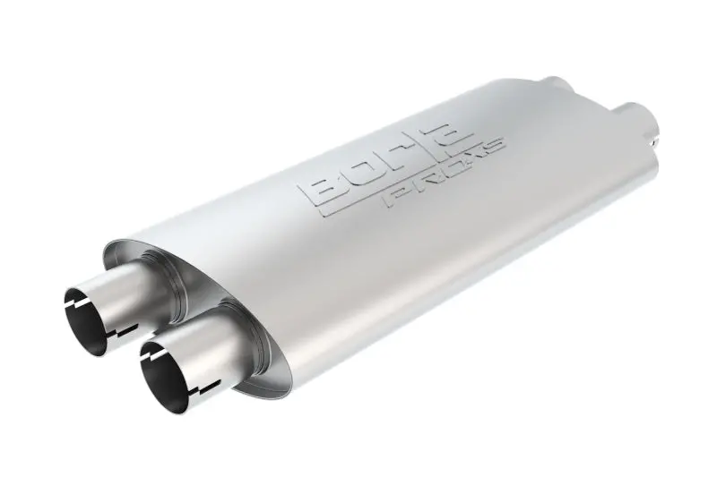 Borla Pro-Xs Dual-In/Dual-Out Muffler – 2.25" Inlet, 19" X 4" X 9.5", Oval Notched Design 1