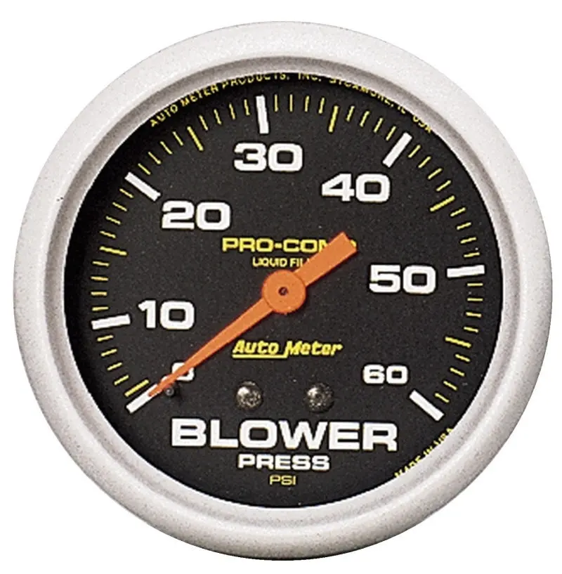 Autometer Liquid-Filled Mechanical Boost Gauge – 60 Psi Range With Memory Function And Blower Pressure Readout 1