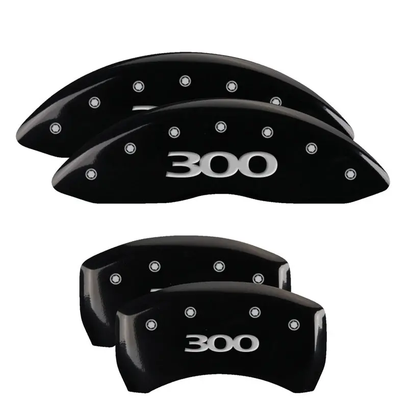 Mgp Engraved Mopar Caliper Covers For 2005 Chrysler 300 – Front & Rear Set, Yellow Accent Finish On Black Charcoal Base 1
