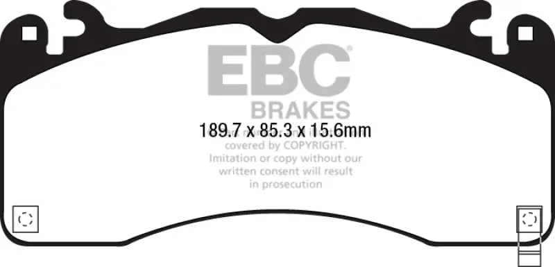 Ebc Ultimax2 Front Brake Pads For 2015+ Ford Mustang 2.3L Ecoboost (Gt Package Models) – High-Friction, Low-Dust Compound 1