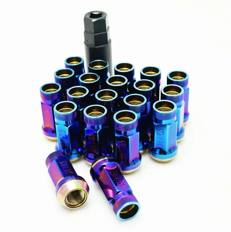 Wheel Mate Muteki Sr45R Burned Blue Lug Nut Kit — 12X1.5 Thread Pitch 1