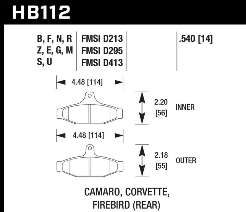Hawk Hp Plus Rear Brake Pads – High-Performance Street Compound For 1984–1996 Corvette & 1988.5–1997 Firebird 1