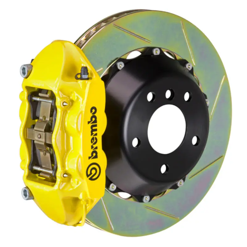 Brembo Rear Big Brake Kit For 2022+ Toyota Gr86 – 4-Piston Calipers, 345×28Mm Two-Piece Slotted Rotors, Yellow Finish 1