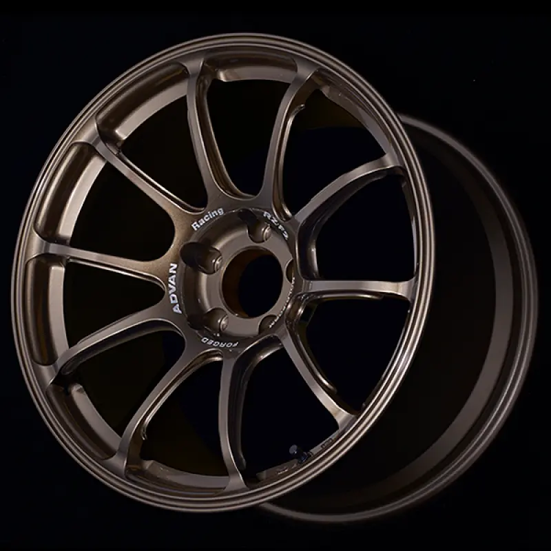 Advan Rz-F2 18X9 Inch Bronze Racing Wheel With +24 Offset And 5X114.3 Bolt Pattern 1