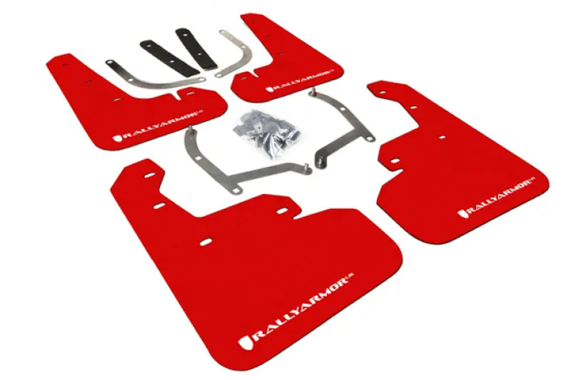 Rally Armor Red Ur Mud Flaps With White Logo – Fit 2017–2022 Subaru Impreza 1