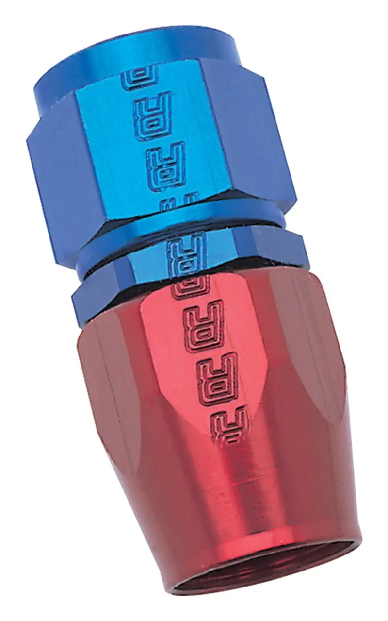 Russell Performance -10 An Straight Full-Flow Hose End – Red/Blue Anodized 1