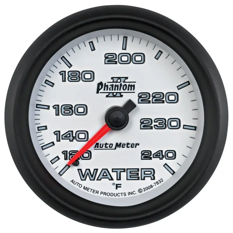 Autometer Phantom Ii 2-5/8 Inch Mechanical Water Temperature Gauge – 120–240°F Range, Direct-Drive Design 1