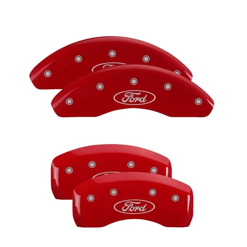 Mgp Engraved 4-Piston Caliper Covers For Ford Mustang – Front & Rear Sn95/Gt Fitment, Red & Silver Finish 1