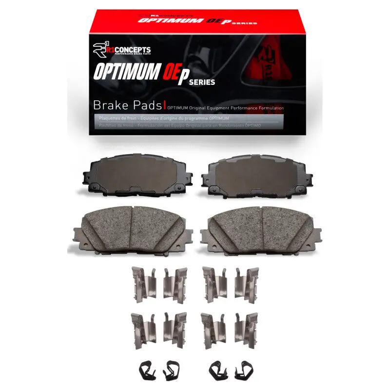 R1 Optimum Oe Front Brake Pad & Hardware Kit – For 2006–2018 Toyota Yaris (North American Market) 1