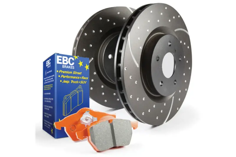Ebc S8 Brake Kit – Orangestuff Semi-Metallic Pads With Gd Drilled & Slotted Rotors 1