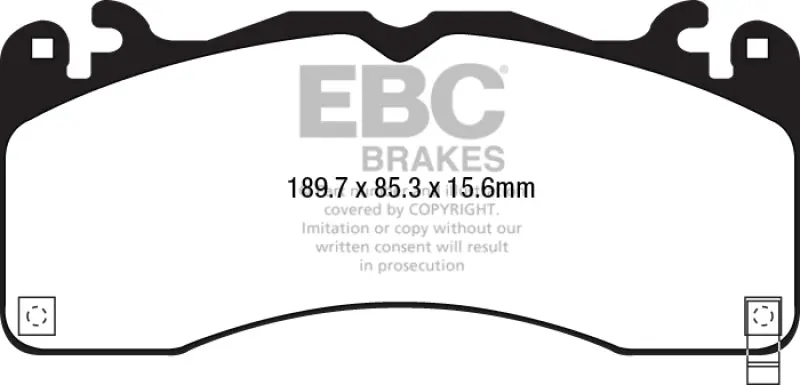 Ebc Ultimax2 Front Brake Pads For 2015+ Ford Mustang 2.3L Ecoboost (Gt Package Models) – High-Friction, Low-Dust Compound 2
