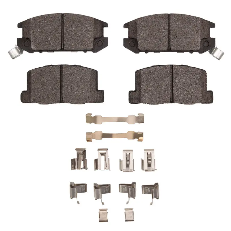 R1 Semi-Metallic Rear Brake Pad & Hardware Kit — For 1985–1989 Toyota Mr2 1