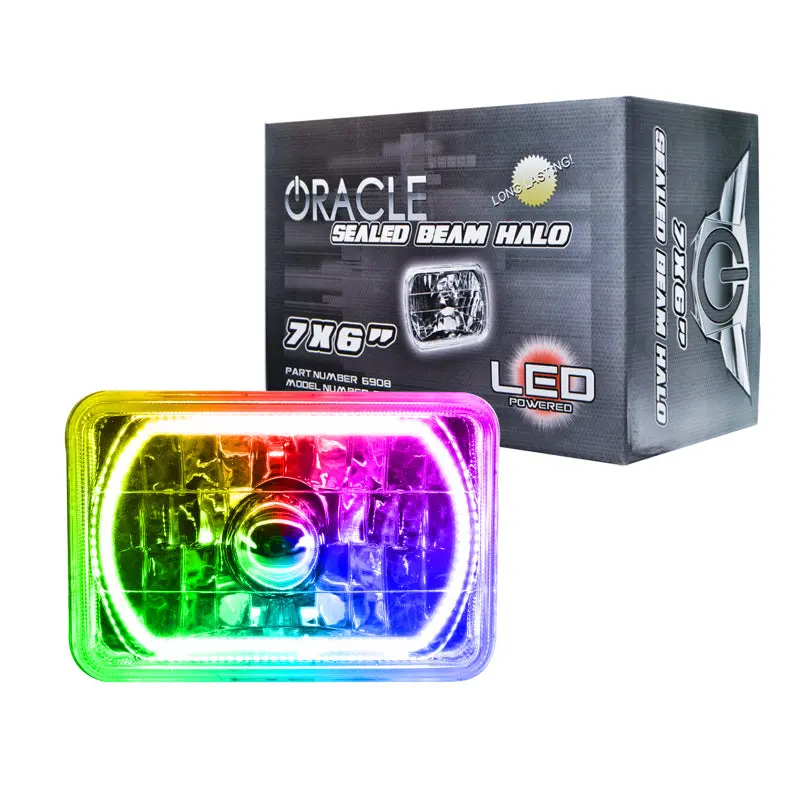Oracle Colorshift Halo Sealed Beam Headlight – 7×6 Inch Pre-Installed With Rgb Halo 1
