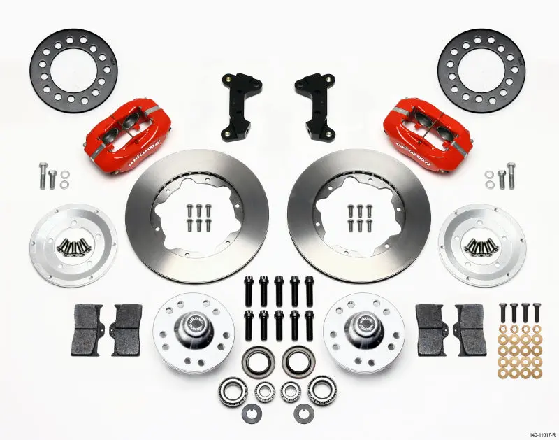 Wilwood Forged Dynalite Front Brake Kit — 11-Inch Rotors, Red Calipers, Compatible With 1974–1980 Pinto & Mustang Ii Spindles 1
