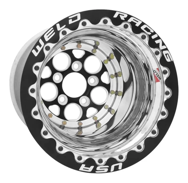 Weld Magnum 2.0 Double Beadlock Wheel — 15X12In, 5X4.75 Bolt Pattern, 6In Backspace, Black Finish, Mud-Terrain Ready 1