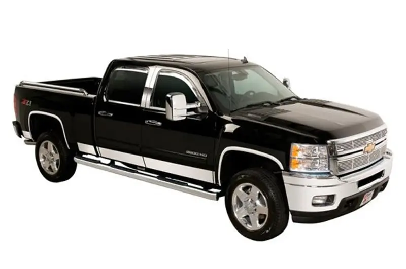 Putco Stainless Steel Rocker Panel Trim Set – 10-Piece, 6-Inch Wide, For 2007–2013 Gmc Sierra Regular Cab With 8-Foot Bed 1